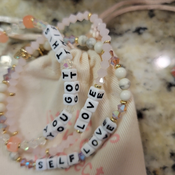 Little Words Project Jewelry - Self Love Beaded Bracelet Set